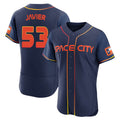 Houston Astros #53 Cristian Javier Player Navy HOLBERT City Connect Limited Elite Home Stitched Jerseys