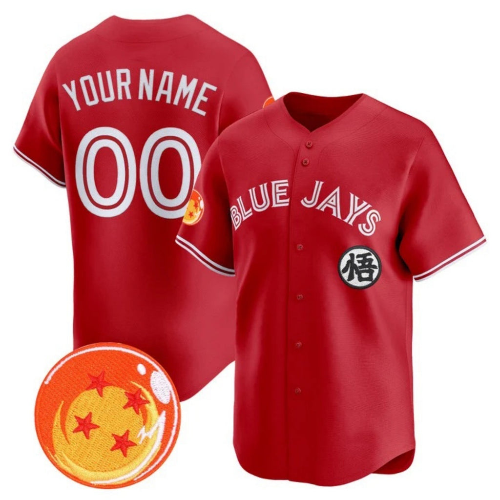 Custom Toronto Blue Jays x Dragon Ball Red HOLBERT Vapor Premier Limited Jersey - All Stitched