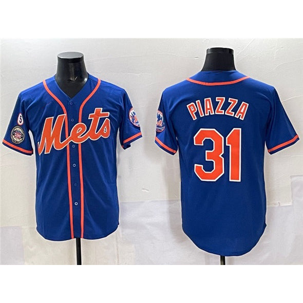 New York Mets #31 Mike Piazza Blue HOLBERT With Patch Cool Base Stitched Jersey