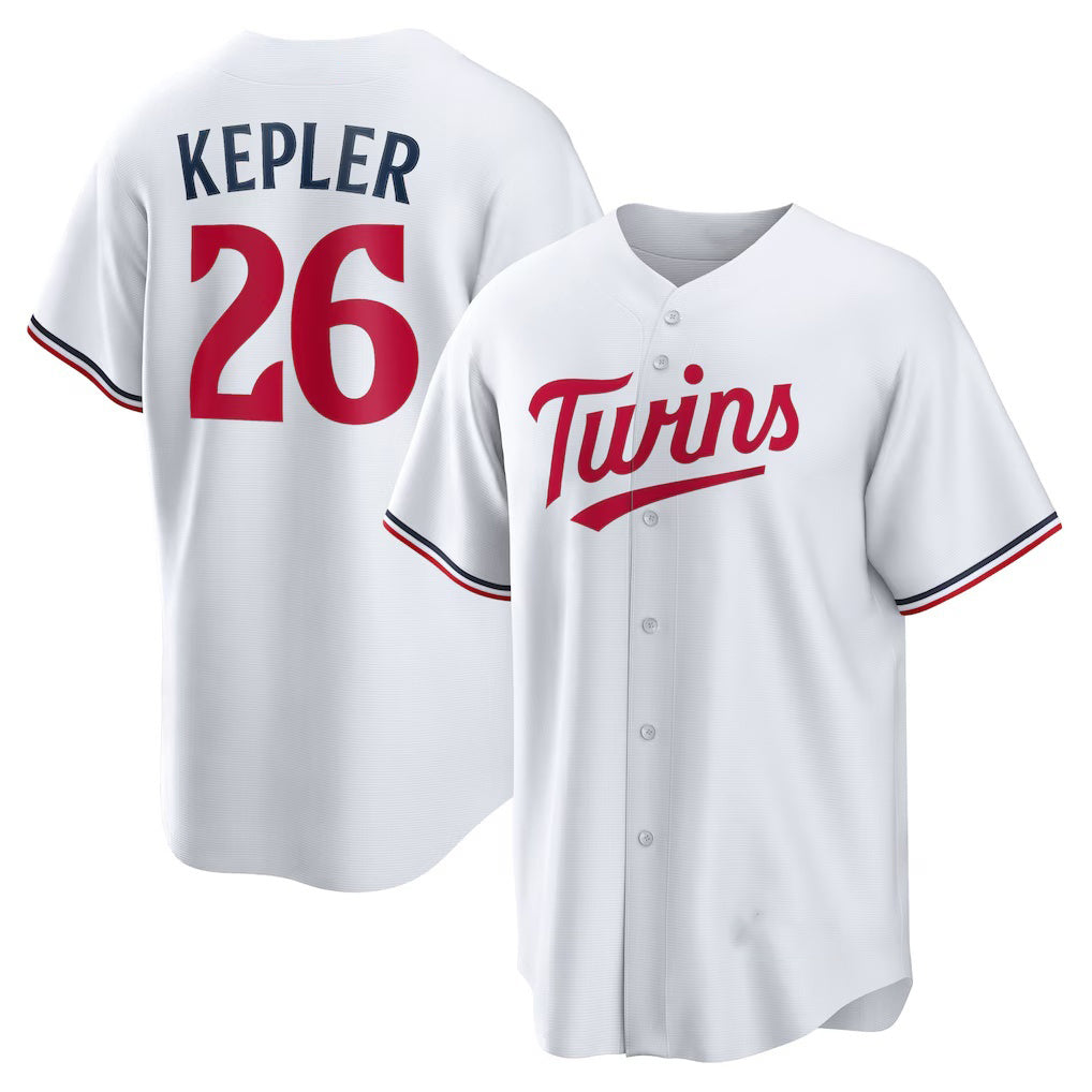 Minnesota Twins #26 Max Kepler White HOLBERT Home Replica Player Logo Jersey