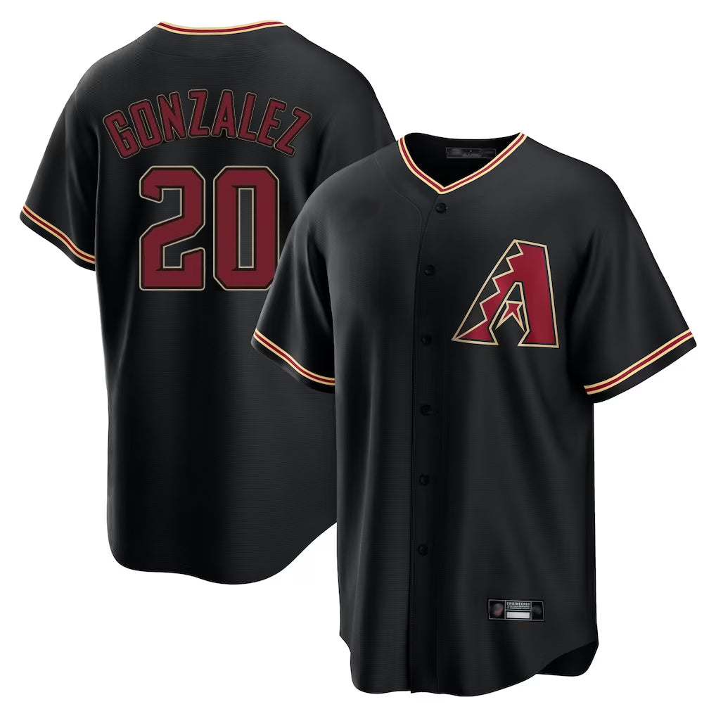 Arizona Diamondbacks #20 Luis Gonzalez Player Black HOLBERT Limited Home Stitched Jerseys