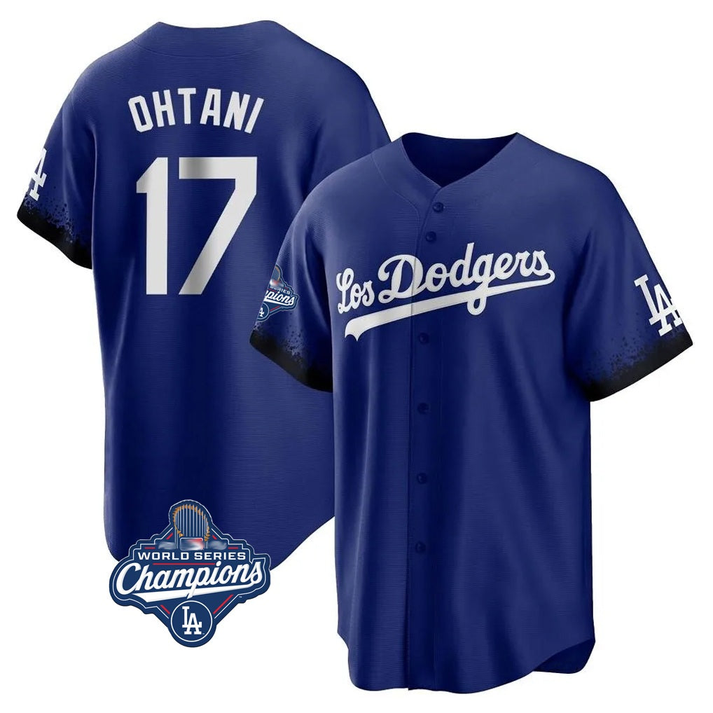 Los Angeles Dodgers #17 Shohei Ohtani Player Royal HOLBERT World Series Meet City Connect Home Game Stitched Jerseys