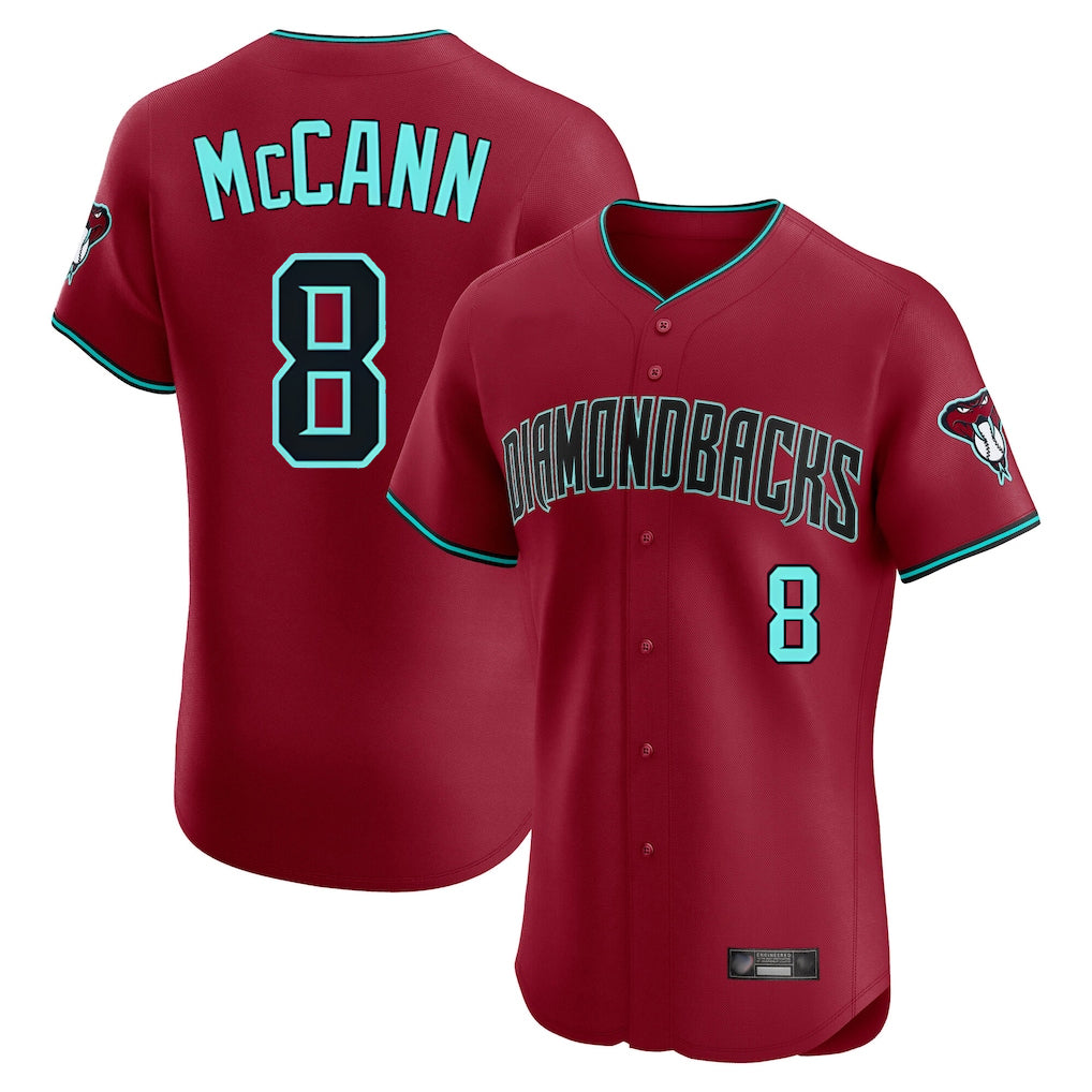 Arizona Diamondbacks #8 James McCann Player Red HOLBERT Limited Elite Home Game Stitched Jerseys