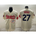 Los Angeles Angels #27 Mike Trout Number Cream HOLBERT 2022 City Connect Cool Base Stitched Jersey