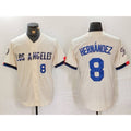 Los Angeles Dodgers #8 Kike Hernandez Number Cream HOLBERT 2024 City Connect Limited Stitched Jersey 2