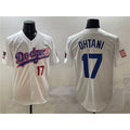 Los Angeles Dodgers #17 Shohei Ohtani White HOLBERT With American Flag Patch Limited Stitched Jersey