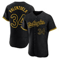 Los Angeles Dodgers #34 Fernando Valenzuela Player Black HOLBERT Snake Skin City Limited Elite Home Stitched Jerseys