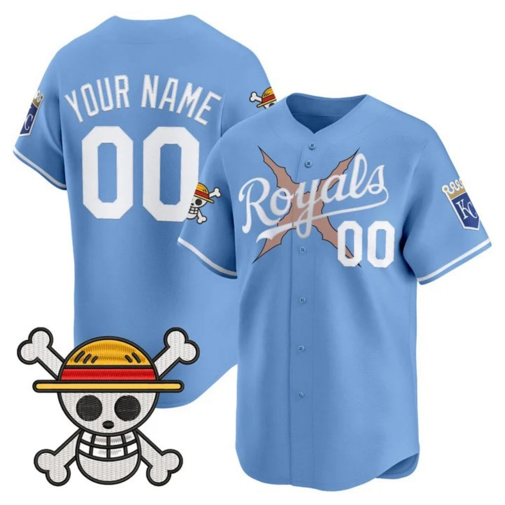 Custom Kansas City Royals x One Piece Blue HOLBERT Vapor Premier Limited Jersey - Stitched