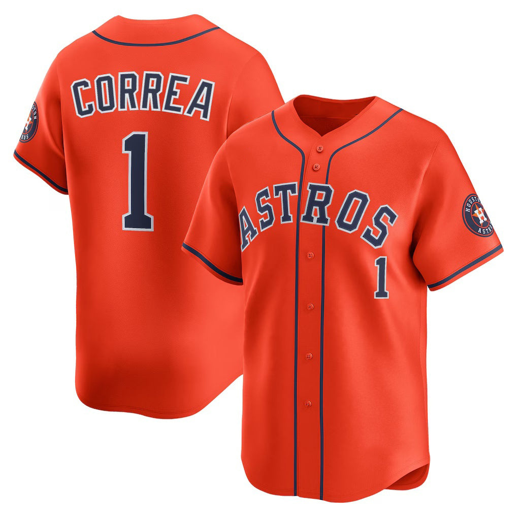 Houston Astros #1 Carlos Correa Orange HOLBERT Alternate Limited Player Jersey