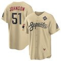 Arizona Diamondbacks #51 Randy Johnson Gold HOLBERT 2023 World Series City Connect Cool Base Stitched Jersey