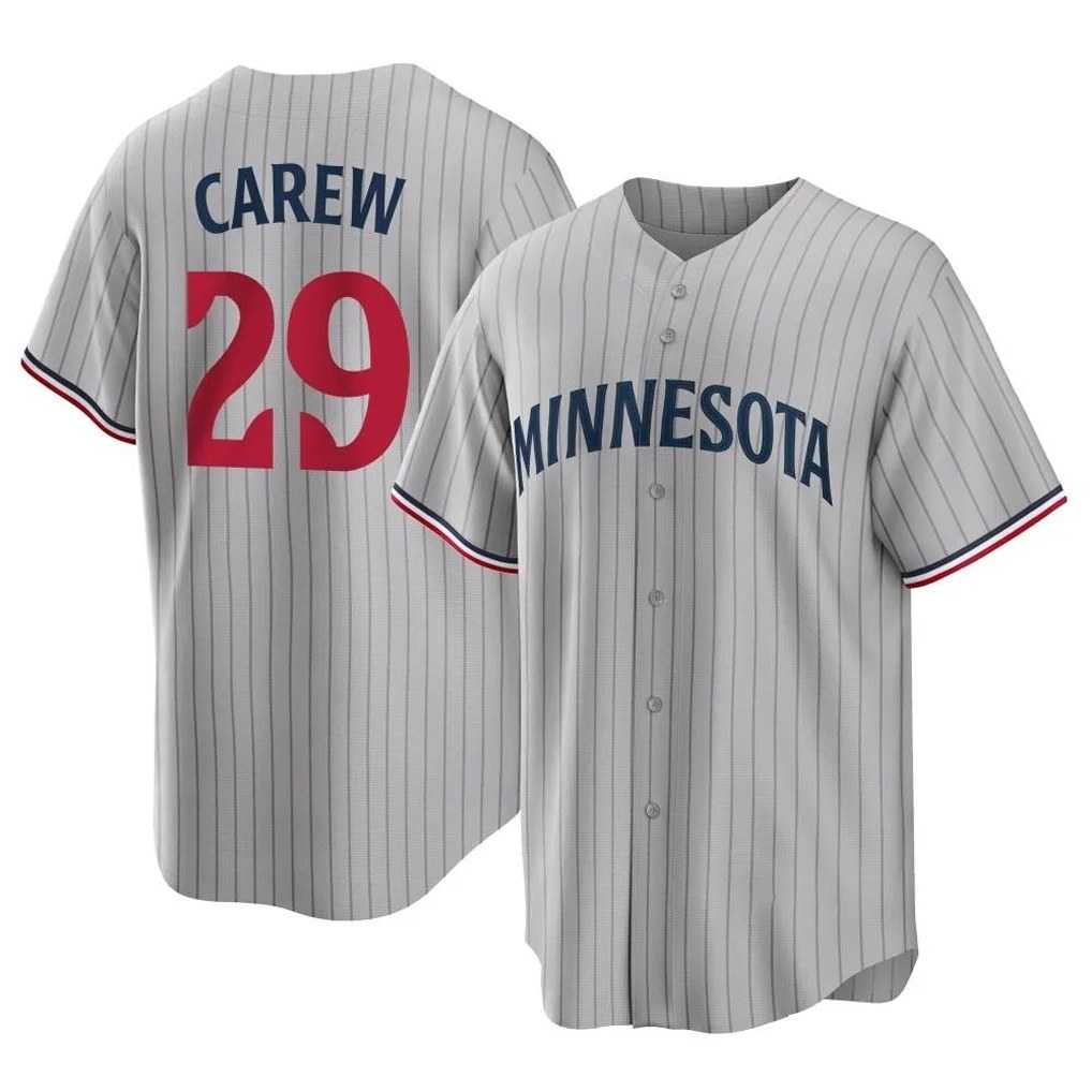 Minnesota Twins #29 Rod Carew Player Gray HOLBERTGame Limited Home Stitched Jerseys
