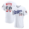 Los Angeles Dodgers #50 Mookie Betts Fourth of July White HOLBERT USA 250 Authentic Jersey