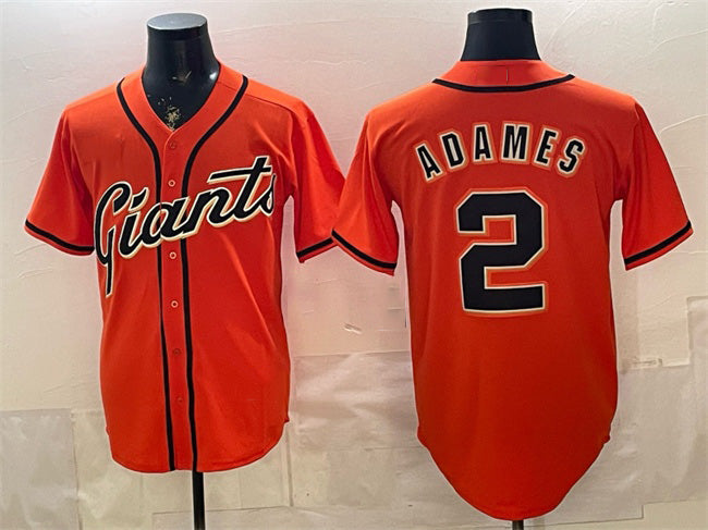 San Francisco Giants #2 Willy Adames Orange HOLBERT Cool Base Stitched Jersey