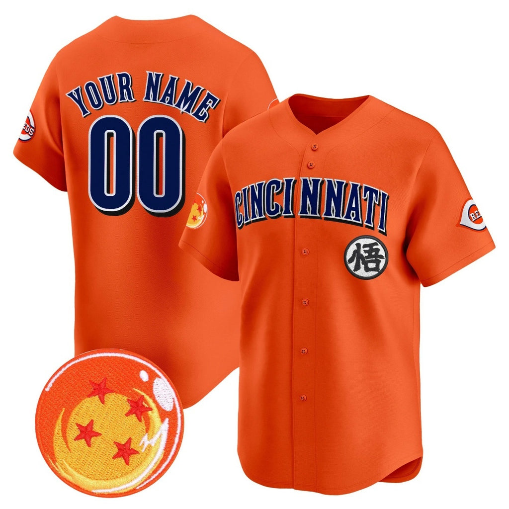 Custom Cincinnati Reds x Dragon Ball Orange HOLBERT Vapor Premier Limited Jersey - All Stitched