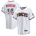 Arizona Diamondbacks #14 Gabriel Moreno Player White HOLBERT USA 250 Fourth of July Home Game Stitched Jerseys