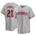 Cincinnati Reds #21 Hunter Greene Player Gray HOLBERT Home Game Stitched Jerseys