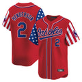 Baltimore Orioles #2 Gunnar Henderson Player Red HOLBERT Independence Day Vapor Premier Limited Home Game Stitched Jerseys