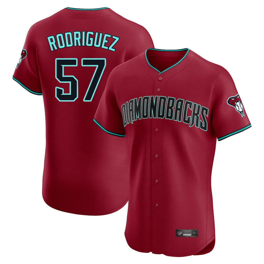 Arizona Diamondbacks #57 Eduardo Rodriguez Player Red HOLBERT Limited Elite Home Game Stitched Jerseys