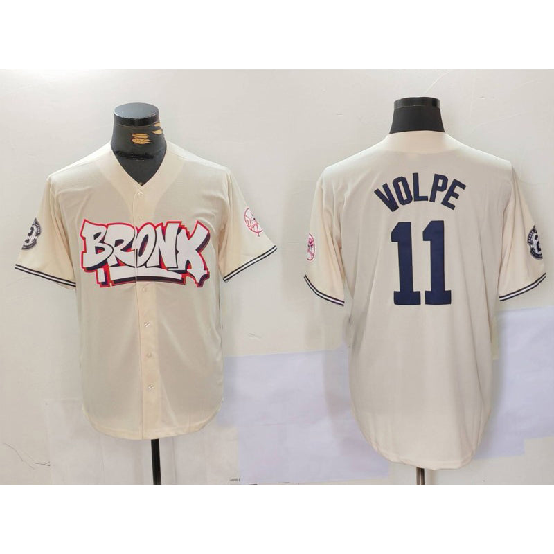 New York Yankees #11 Anthony Volpe Cream HOLBERT Limited Stitched Jersey 2
