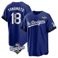 Los Angeles Dodgers #18 Yoshinobu Yamamoto Player Royal HOLBERT World Series City Connect Home Game Stitched Jerseys