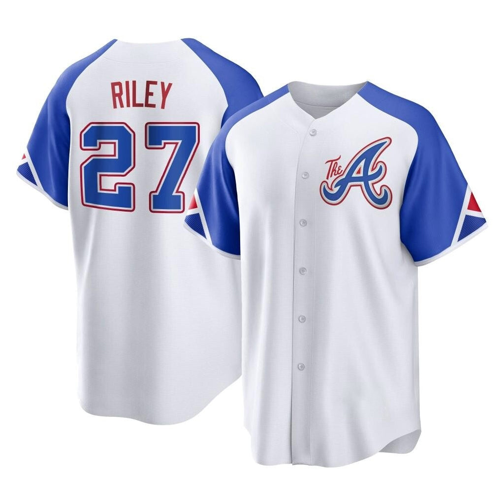 Atlanta Braves #27 Austin Riley Player White HOLBERT City Connect Home Game Stitched Jerseys