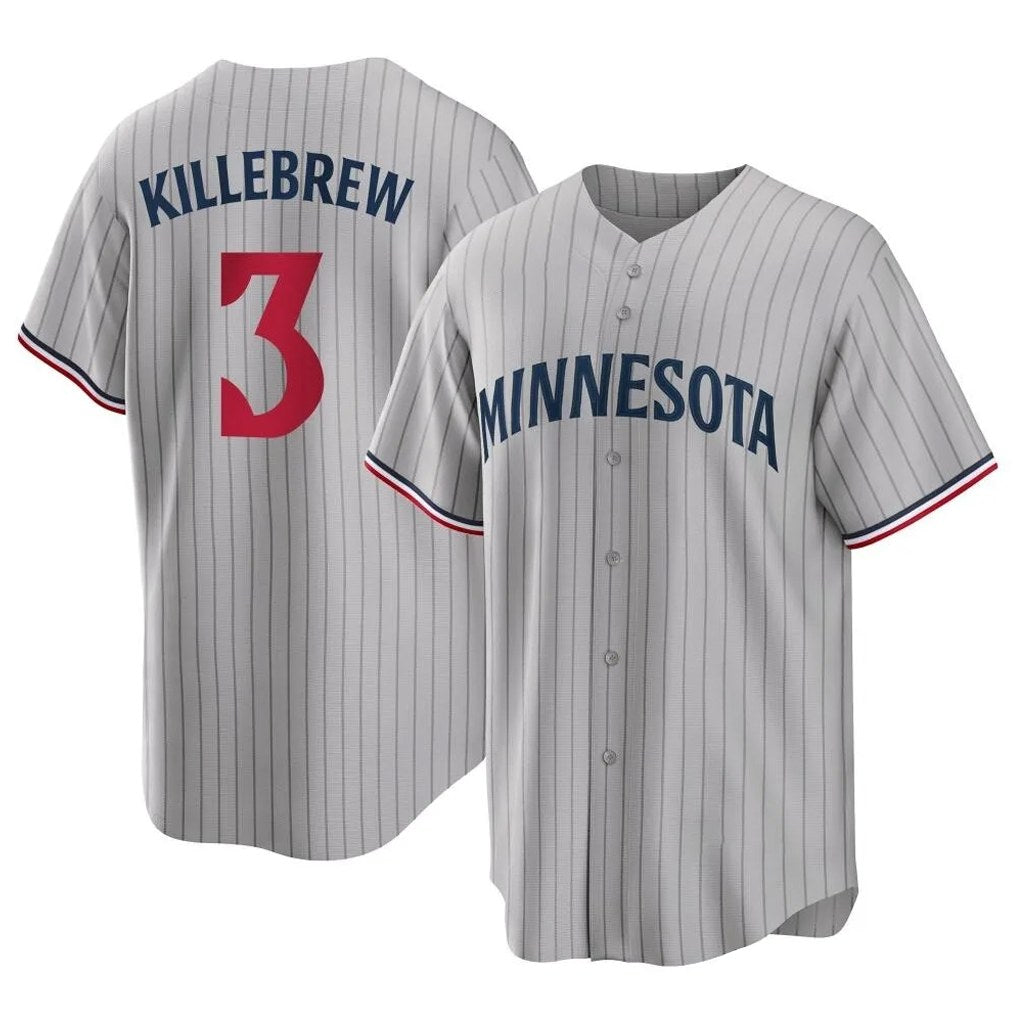 Minnesota Twins #3 Harmon Killebrew Player Gray HOLBERTGame Limited Home Stitched Jerseys