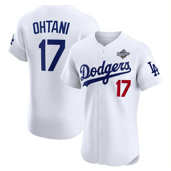 Los Angeles Dodgers #17 Shohei Ohtani White HOLBERT 2025 World Series Cool Base Sttiched Jersey