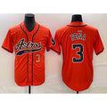 Houston Astros #3 Jeremy Pena Number Orange HOLBERT With Patch Cool Base Stitched Jersey