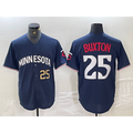 Minnesota Twins #25 Byron Buxton Number 2023 Navy Blue HOLBERT Cool Base Stitched Jerseys