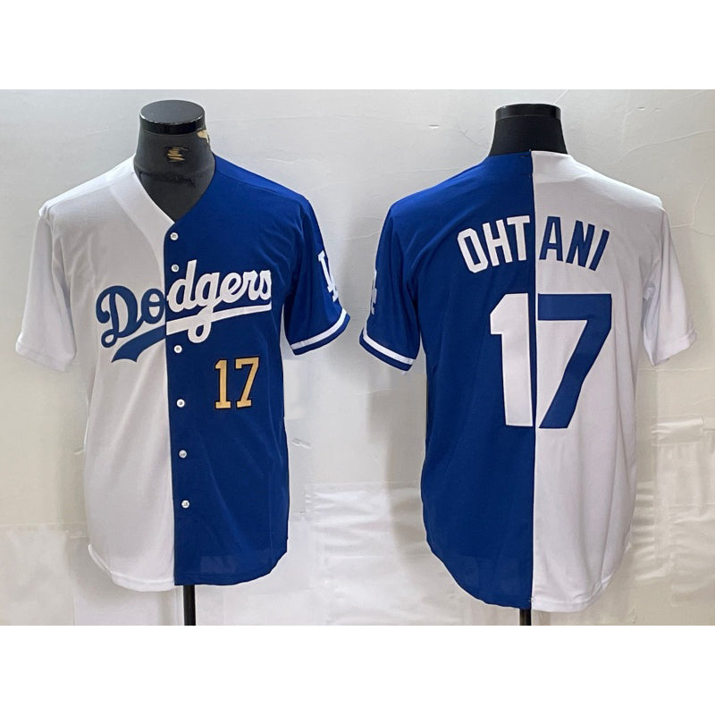 Los Angeles Dodgers #17 Shohei Ohtani Number White Blue HOLBERT Two Tone Stitched Jerseys