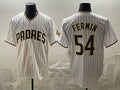 San Diego Padres #54 Freddy Fermin White HOLBERT Cool Base Stitched Jersey