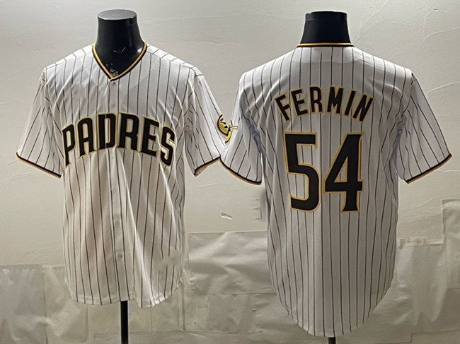 San Diego Padres #54 Freddy Fermin White HOLBERT Cool Base Stitched Jersey