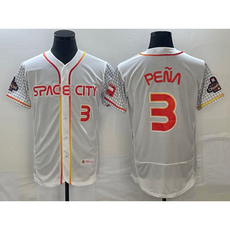 Houston Astros #3 Jeremy Pena Number White HOLBERT 2023 City Connect Flex Base Stitched Jersey 3
