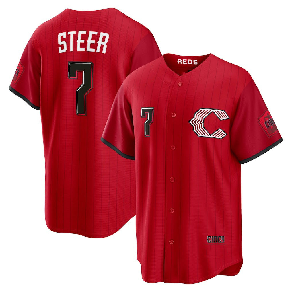 Cincinnati Reds #7 Spencer Steer Red HOLBERT 2026 City Connect Stadium Jersey