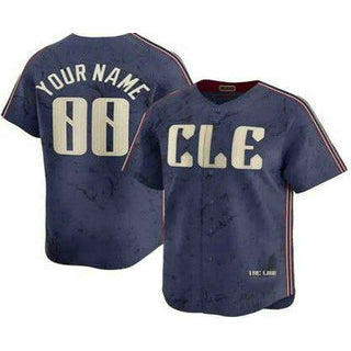 Custom Cleveland Guardians Navy HOLBERT City Connect Limited Jersey