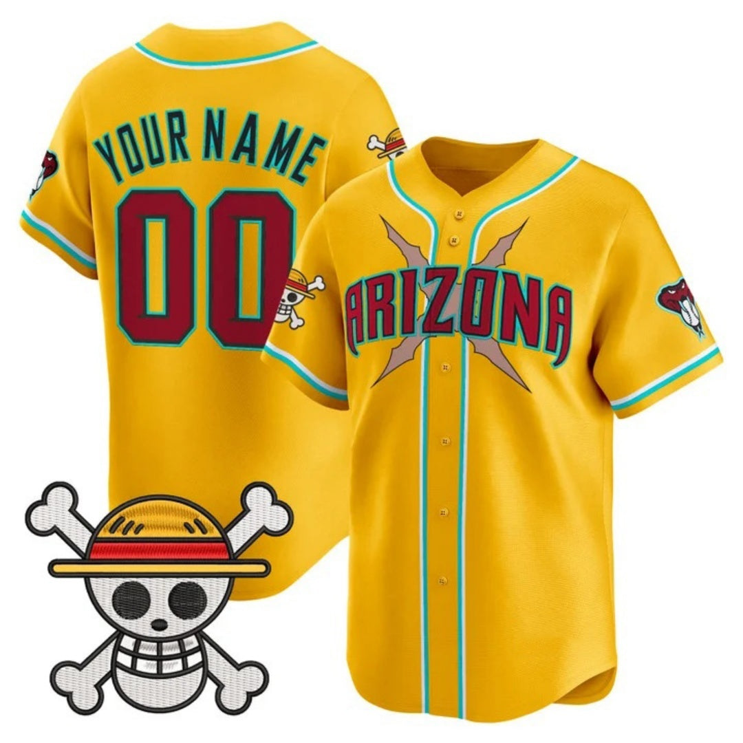 Custom Arizona Diamondbacks x One Piece Gold HOLBERT Vapor Premier Limited Jersey - Stitched