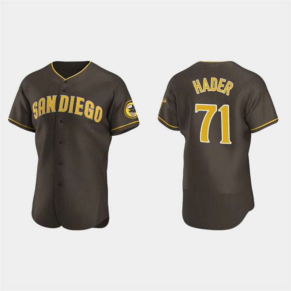 San Diego Padres #71 Josh Hader Brown HOLBERT Road Player FlexBase Jersey