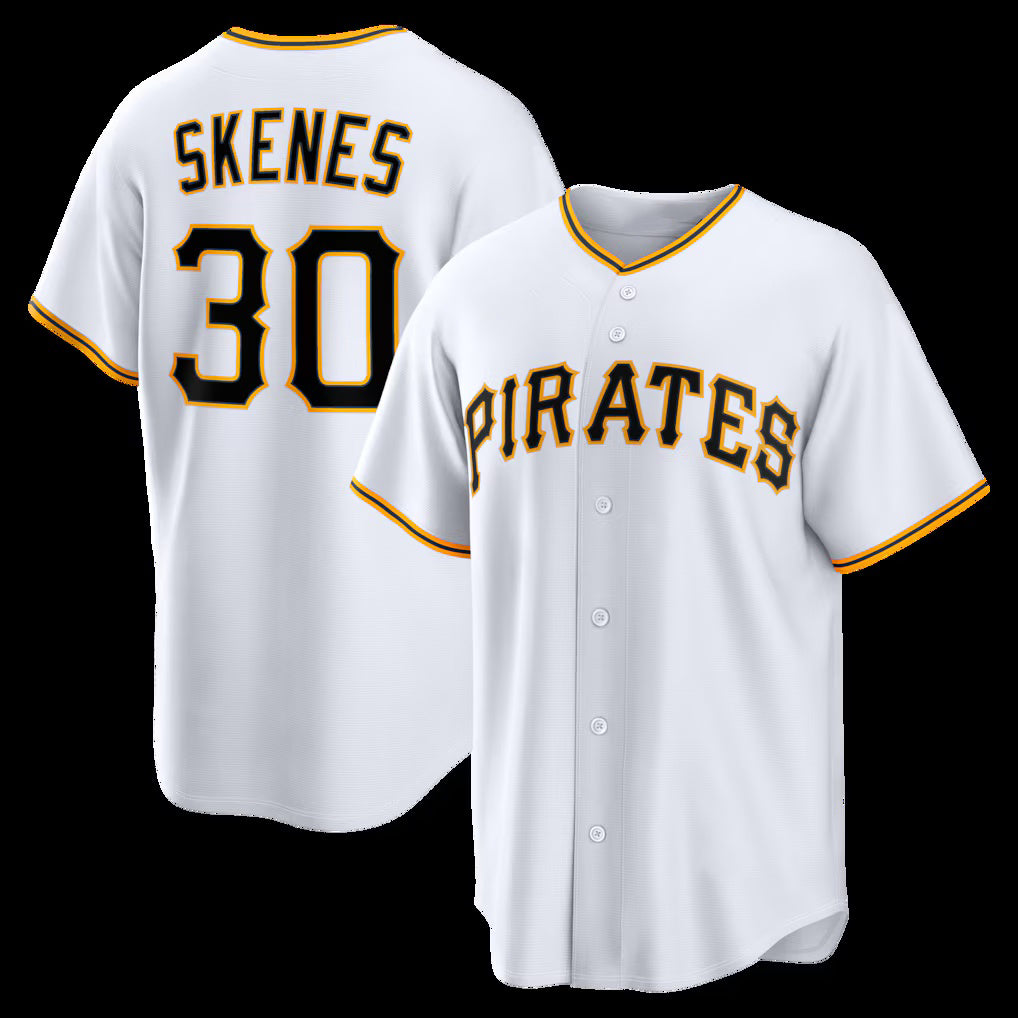 Pittsburgh Pirates #30 Paul Skenes White HOLBERT Home Replica Jersey