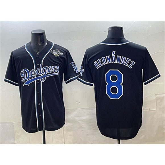 Los Angeles Dodgers #8 Enrique Hernandez Black HOLBERT Fashion 2025 World Series Cool Base Stitched Jersey