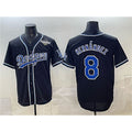 Los Angeles Dodgers #8 Enrique Hernandez Black HOLBERT Fashion 2025 World Series Cool Base Stitched Jersey