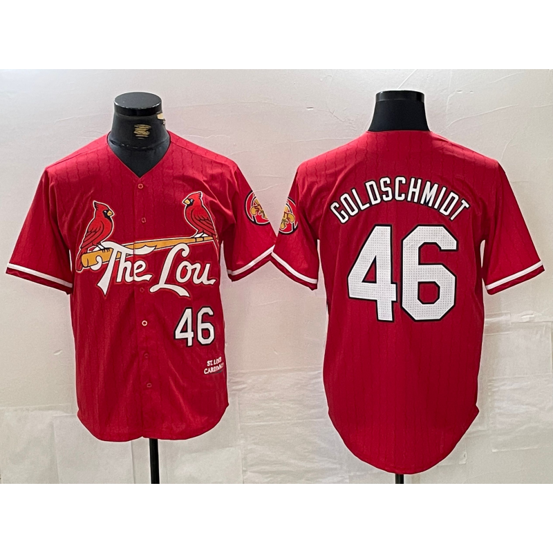 St. Louis Cardinals #46 Paul Goldschmidt Red HOLBERT 2024 City Connect Limited Stitched Jersey
