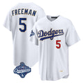 Los Angeles Dodgers #5 Freddie Freeman Player Gold White HOLBERT World Series Meet 2026 Collection Stadium Limited Stitched Jerseys