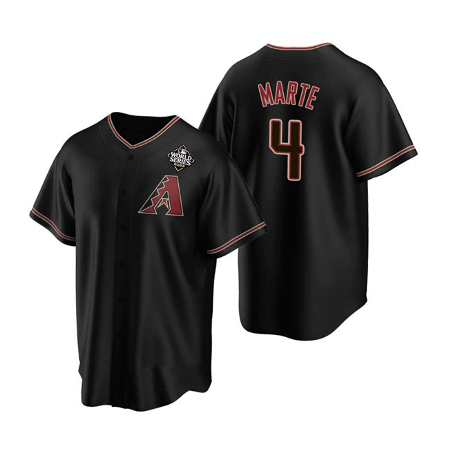 Arizona Diamondbacks #4 Ketel Marte Black HOLBERT 2023 World Series Cool Base Stitched Jersey