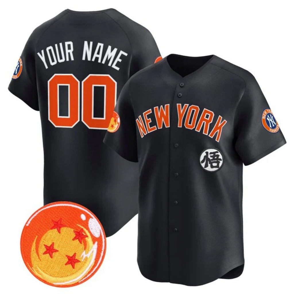 Custom New York Yankees x Dragon Ball Navy HOLBERT Vapor Premier Limited Jersey - All Stitched