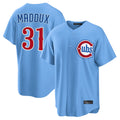 Chicago Cubs #31 Greg Maddux Player Light Blue HOLBERT Home Game Stitched Jerseys
