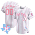 Custom Houston Astros Bubblegum Pinstripe White HOLBERT Vapor PremierLimited Jersey- All Stitched