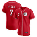 Cincinnati Reds #7 Spencer Steer Player Red HOLBERT Limited Elite Home Game Stitched Jerseys