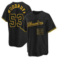 Milwaukee Brewers #53 Brandon Woodruff Player Black HOLBERT Snake Skin City Home Game Stitched Jerseys