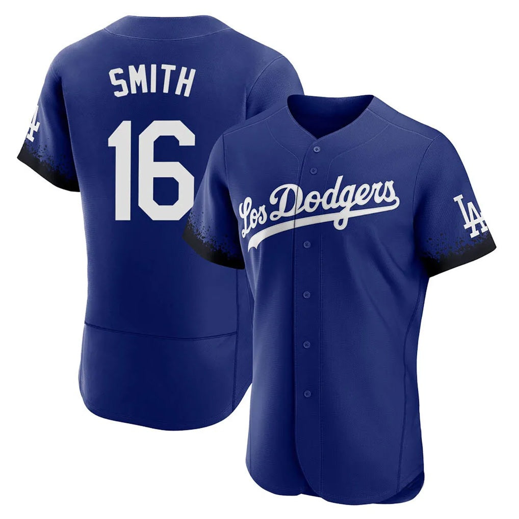 Los Angeles Dodgers #16 Will Smith Player Royal HOLBERT City Connect Elite Home Stitched Jerseys