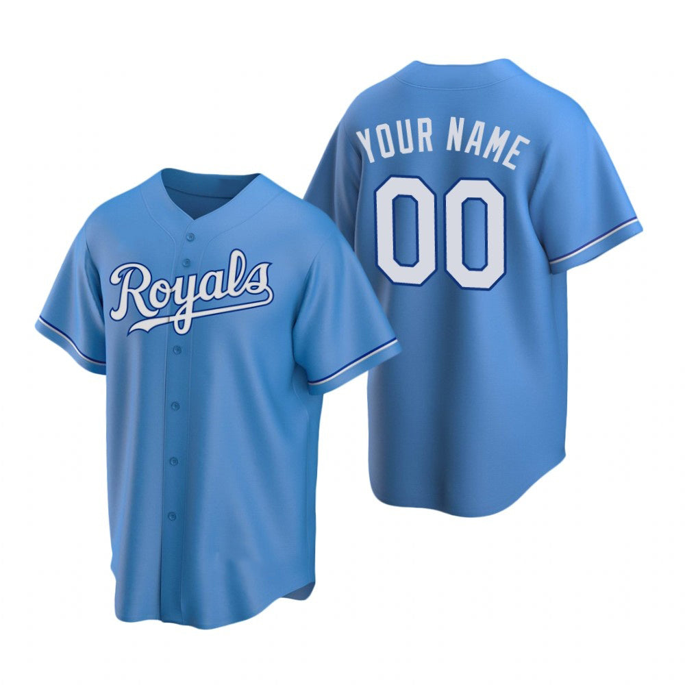 Custom Kansas City Royals Light Blue HOLBERT Stitched Cool Base Jersey